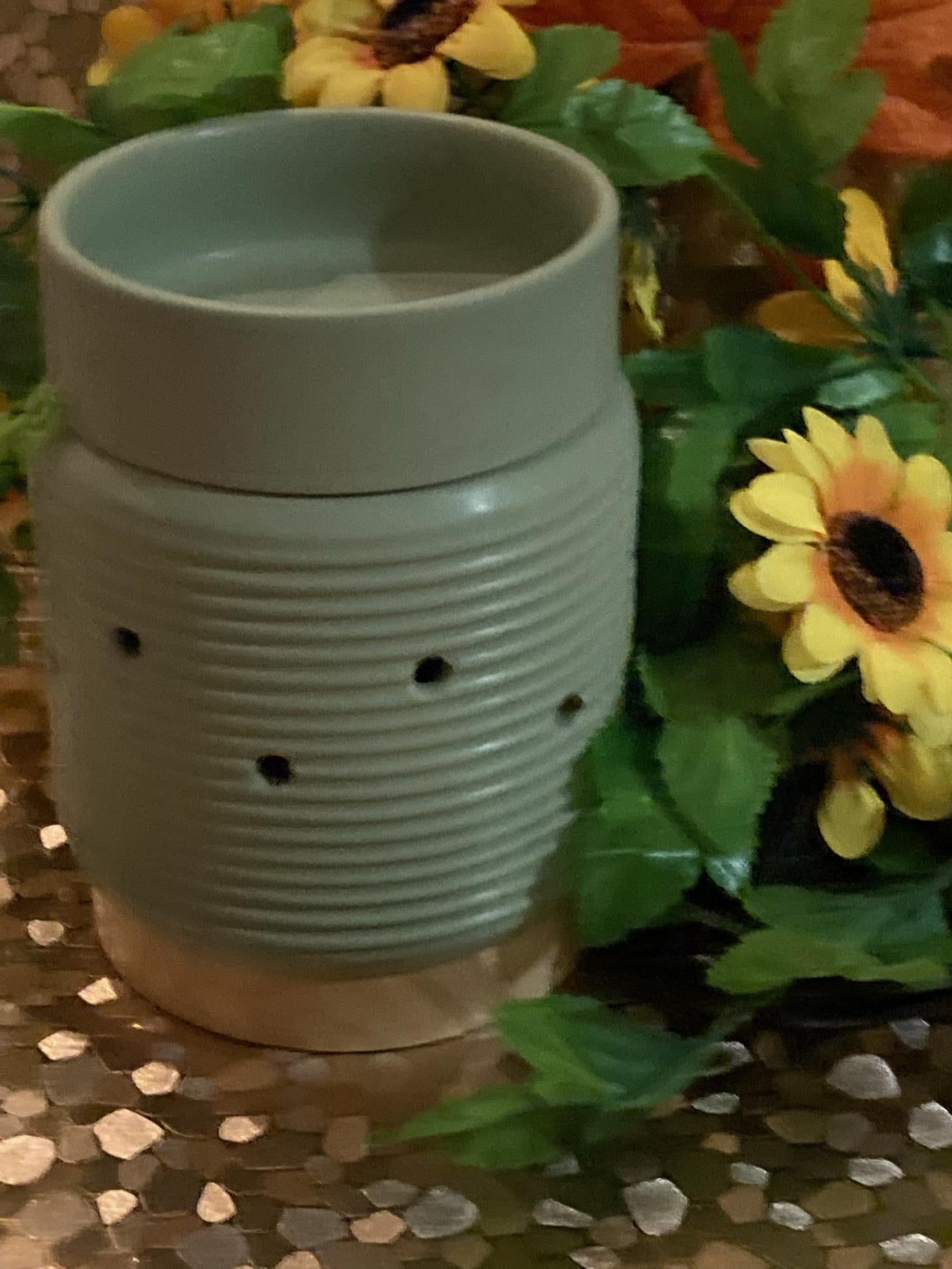 Wax Warmer ( Pale Green w/tan base)